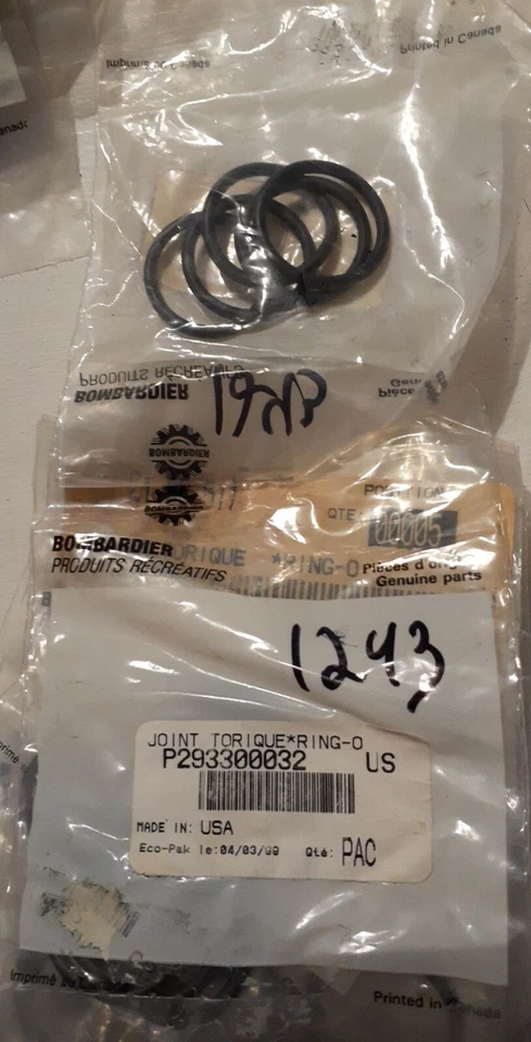 Junta tórica Torique Sea-Doo Bombardier OEM P293300032, 293300032 NUEVO EN STOCK LOC1243 Foto 1 de 1