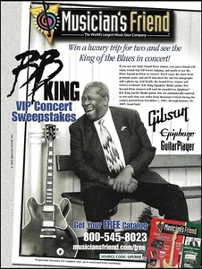 B.B. Guitarra Gibson King Signature Musician's Friend VIP Sorteo impresión de anuncio - Imagen 1 de 3