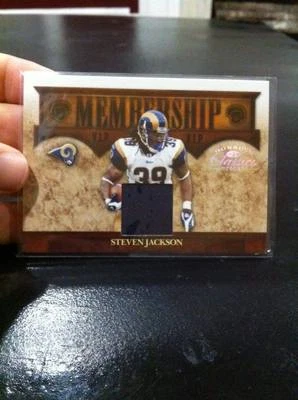 Tarjeta reliquia parche jersey usado Steven Jackson 2008 clásicos "membresía" carneros/250 Foto 1 de 2