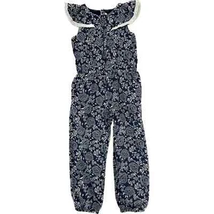 Janie and Jack Floral Jumper Blue/White Kids Size 6 - Picture 1 of 12