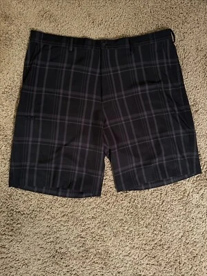 Shorts de golfe xadrez Grand Slam preto cinza - Imagem 1 de 3