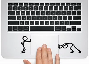 Pushing Standing Silhouette for Macbook Trackpad laptop Chromebook Decal Sticker - Picture 1 of 2