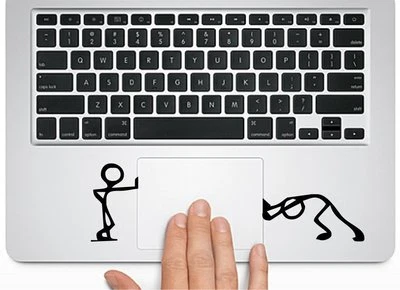 Pushing Standing Silhouette for Macbook Trackpad laptop Chromebook Decal Sticker - Image 1 of 2