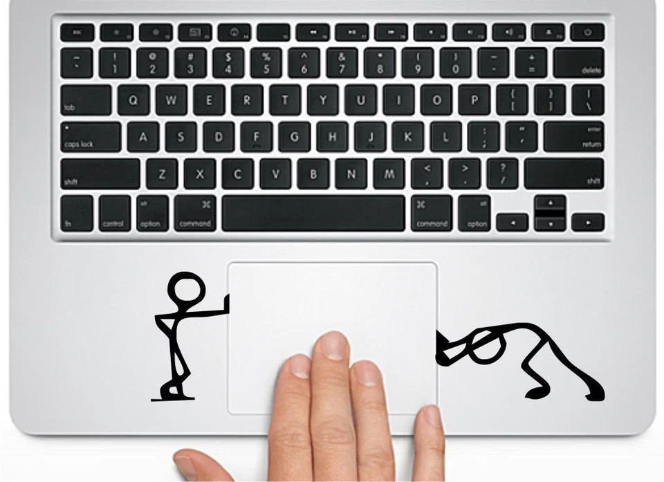 Pushing Standing Silhouette for Macbook Trackpad laptop Chromebook Decal Sticker - Image 1 of 2