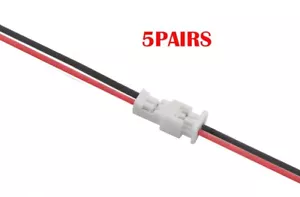 5 paia cavi connettore 1,25 mm 2 PIN femmina e maschio rosso nero per JST 5,9’’ - Foto 1 di 7