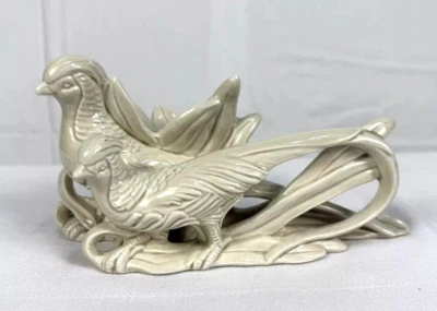 Vintage Fitz and Floyd Ivory Colored Pheasant Taper Candle Holder Ceramic - Image 1 of 4
