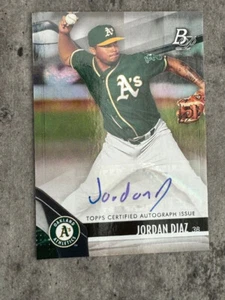 JORDAN DIAZ 2021 BOWMAN PLATINUM RC AUTO, OAKLAND A'S - Picture 1 of 2