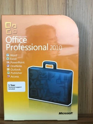 Microsoft Office Professional 2010,Full,Windows,32/64-bit W/CD&Key NEW SEALED - Immagine 1 di 2