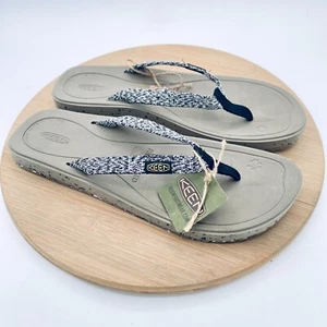 Keen Harvest Flip Flop Sandals Womens 11 Gray Mesh Slip On Recycled NWT - Picture 1 of 12