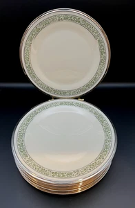 Vintage Retired Lenox Memoir Dinner Plate 8" Set Of 8 Made in USA Green Floral - Picture 1 of 5
