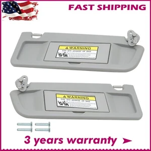 1 Pair For 2006-2011 Honda Civic Driver & Passenger Side Light Gray Sun Visor - Picture 1 of 8