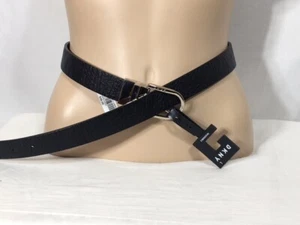 Damen Neu mit Etikett DKNY schwarz/cognac wendbarer Echtledergürtel Größe L - Bild 1 von 7