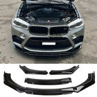 For X6 X5 F15 MX5 Glossy Black Front Bumper Diffuser Lip Chin Spoiler Body Kit
