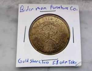 BIEDERMAN FURNITURE Gold Star Club Member $5 Coin Token Home Furnishing Store - Picture 1 of 6