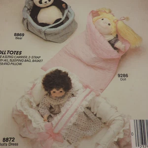 McCall's 9315 Pattern Doll Bassinet/Carry-all/Sling/Pillow/Sleeping Bag Uncut - Picture 1 of 6