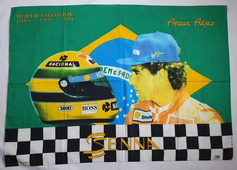 1994 Ayrton Senna Adiev World Champion Vintage Formula 1 One F1 Banner Flag Cover