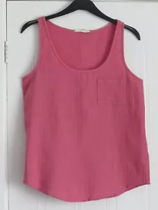 M&S pure cotton muslin pink sleeveless vest tops UK 22 - Picture 1 of 6