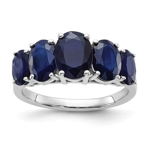 Sterling Silver Rhodium-plated Lab Created Sapphire Ring - Picture 1 of 3