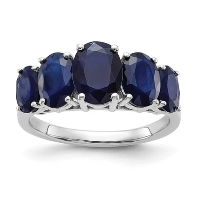 Sterling Silver Rhodium-plated Lab Created Sapphire Ring - Image 1 of 3