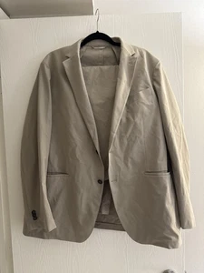 SENE Herren Beige Anzug Blazer & Hose Set Tailored Fit Modern Neutral - Bild 1 von 16