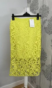 Samsoe And Samsoe Brand New Lexy Skirt Sulphur Spring Neon Size Medium Lace - Picture 1 of 12