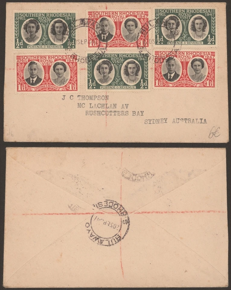Rodesia del Sur 1947 - Cubierta a Australia D748 Foto 1 de 1