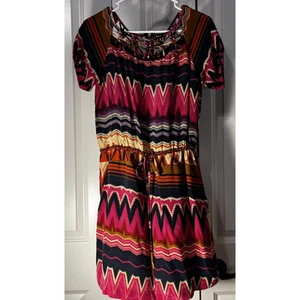 Gianni Bini Dress Boho Macramé Neckline Exposed Back Zipper--Women's SM - Picture 1 of 13