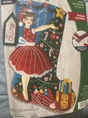 kit de meia de feltro bucilla 89457e vintage Natal - Imagem 1 de 4