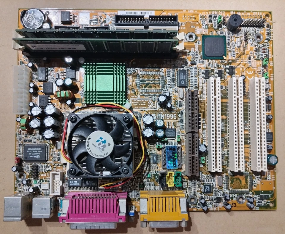 MSI MS6178 VER:1.1 SOCKEL 370 2x SDRAM 3x PCI mATX + Intel Celeron 500Mhz - Bild 1 von 4