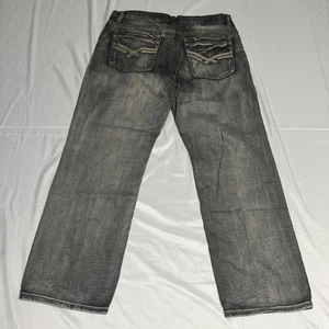 TK AXEL Treadwell Jeans Size 36x32 Gray Relaxed Straight Denim Grunge Y2K - Picture 1 of 9