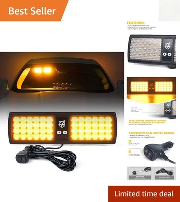 48LED Visor Strobe Lights Interior Windshield Emergency Warning Light Green - Image 1 of 4