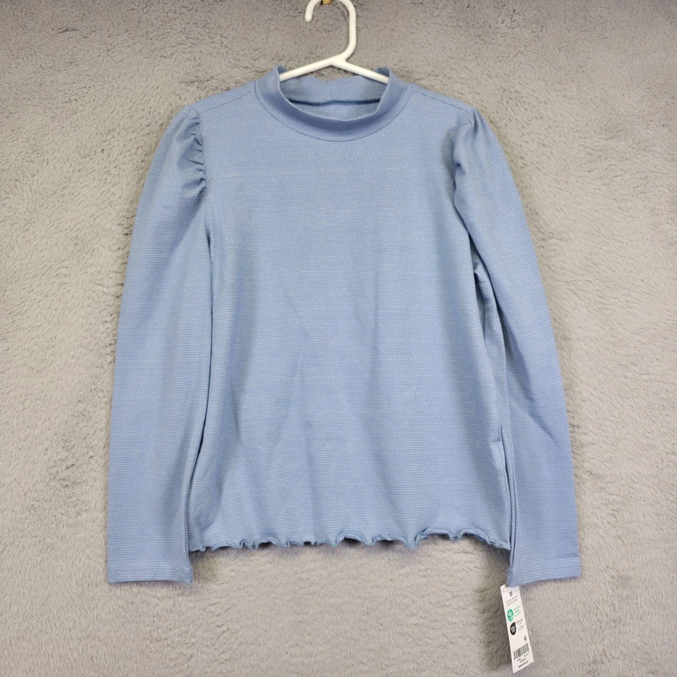 Girl Outfit Top Jeans Set 10 Blue OshKosh Bgosh Lettuce Top RSQ Girlfriend Jeans - Image 1 of 4