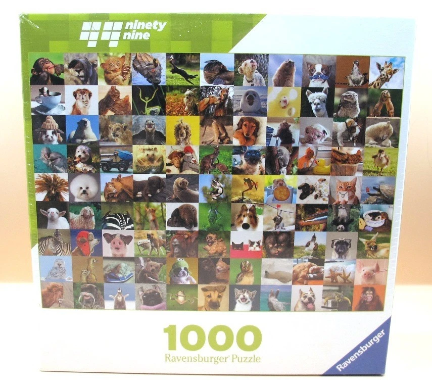 Rompecabezas Ravensburger 99 Animales Divertidos ~ 1000 Piezas ~ 27" x 20" Nuevo Foto 1 de 1