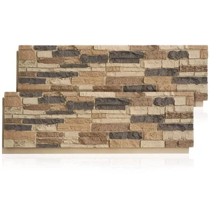 Paquete de 2 paneles interiores de piedra sintética de 45,6"" l x 11,8"" h x 0,98"" d paneles de revestimiento sintético - Imagen 1 de 4