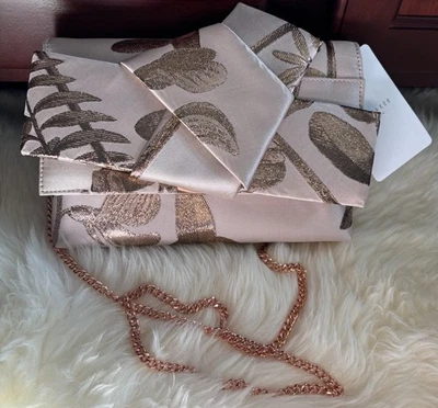 NUEVO CON ETIQUETAS - Ted Baker - ERIKA - Bolso de Noche Mini Lazo Jacquard - Gris - $109 Foto 1 de 4