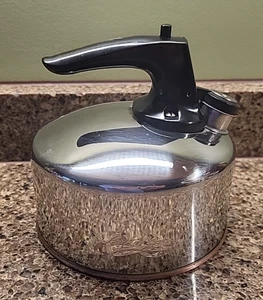 Revere Ware Pfeifender Teekessel 6 Tassen Edelstahl mit Kupferboden Vintage - Bild 1 von 8