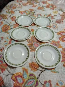 6er Set Vintage Corelle Spring Blossom (Crazy Daisy) Untertassen 6,25 Zoll - Bild 1 von 7