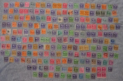 1938 Presidential Series Prexie ½ Cent to $1 Stamps Used Lot of 200+ - Image 1 of 2