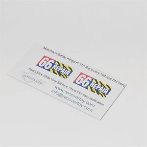 Matchbox Lesney King Size K110a Battle Kings Recovery Vehicle Stickers - Picture 1 of 3