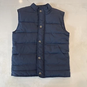 Hope & Henry Boys Puffer Vest Size L Navy Blue Snap Button Recycled Polyester - Picture 1 of 7