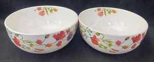 Mikasa Maisie Bone China 11" Spring Flowers Floral Bowls Set of 2 - Picture 1 of 6
