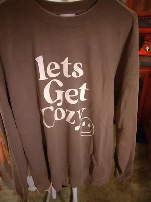 Moletom Let's Get Cozy tamanho L marrom café por Pink Lily - Imagem 1 de 3