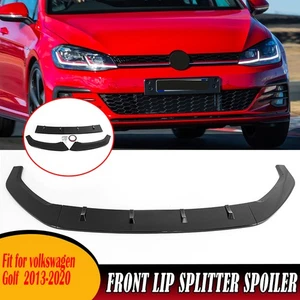 Front Bumper Spoiler Splitter Lip For VW Golf MK7.5 R Rline 2017~19 Gloss Black - Picture 1 of 10