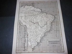 1826 BEAUTIFUL STEEL ENGRAVING BRASIL GUIANAS LA PLATA ENGRAVER SHURY ASSHETON - Picture 1 of 1