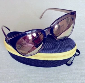 Le Specs Halfmoon Magic Copper Mirror Lens Women's Cateye Sunglasses & Zip Case - Picture 1 of 8