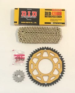 DID Gold Schwerlastkette vorne & gold hinten Kettenrad Kit Yamaha MT-125 YZF-R125 - Bild 1 von 2