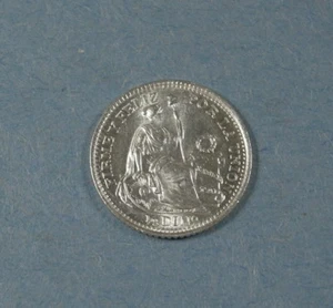 1903 PERU SILVER 1/2 DINERO - UNC. - Picture 1 of 1