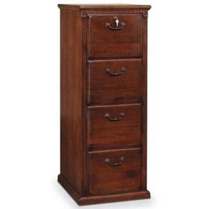 Bowery Hill 4 Drawers Vertical Brown Wood Filing Cabinet Pre-assembled - Picture 1 of 7