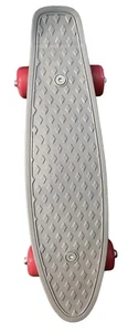 17" Mini Cruiser Skateboard Plastic Deck Gray w/ Pink Wheels Penny Style Board - Picture 1 of 8