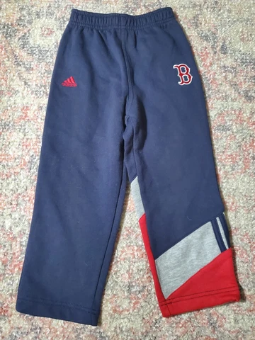 Kid/Child Adidas MBL Boston Red Sox Pants-Size 4T-Navy/Red/Gray-Cotton Blend-GUC Cover